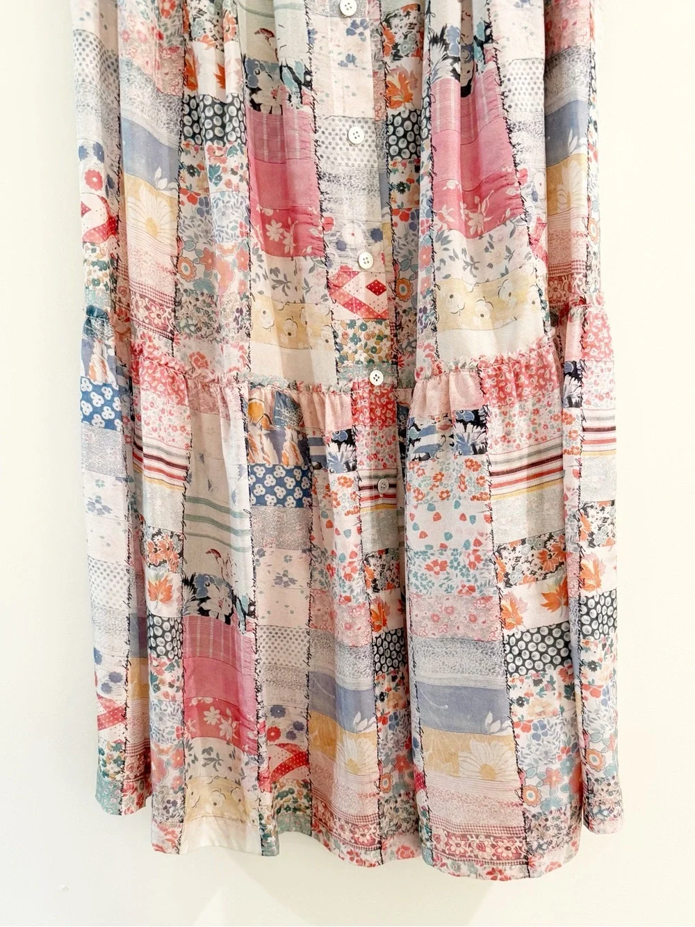 Raquel Allegra Allegra Garden Diary Patchwork Print Midi Skirt - Picture 4 of 13